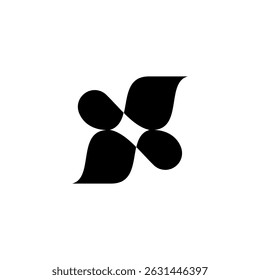 Black MODERN NATURE TECH Logo. Abstract Monogram Logomark for Growing Business, Branding, Identity, Marketing.
