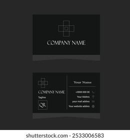 Black modern professional business card design