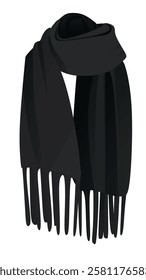 Black modern scarf. vector illustration