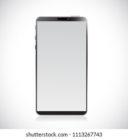 Black modern smartphone. Vector Illustration. isolated over white