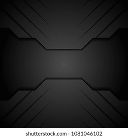 Black modern tech concept abstract background. Vector corporate design