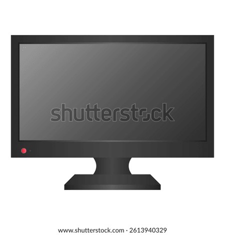 Black Modern Television Blank Screen Vector. Television Icon. LCD Black Flat Television.