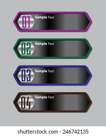 black modern text box template for website computer graphic technology and internet, numbers.