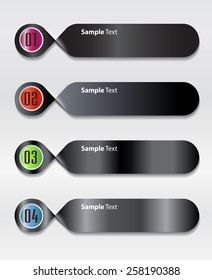 black modern text box template for website computer graphic internet and business, numbers.