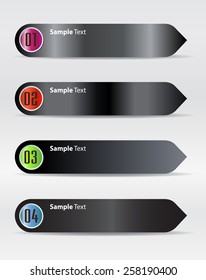black modern text box template for website computer graphic internet and business, numbers.
