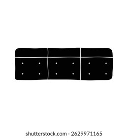 Black modern three seat sofa top view