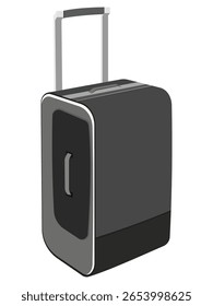 Black modern travel suitcase with handle illustration