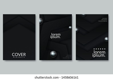 Black modern vector background overlap multi paper lighting square for text and message website design