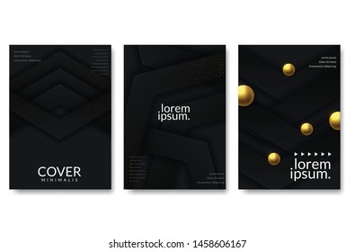 Black modern vector background overlap multi paper lighting square for text and message website design
