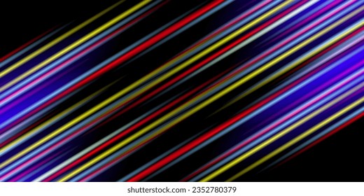 Black modern wide abstract technology background with glowing high-speed and movement light effect. 