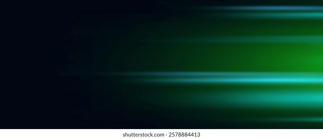 Black modern wide abstract technology background with glowing high-speed and movement light effect. Vector illustration