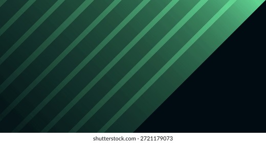 Fondo de tecnología abstracta ancha moderna negra con efecto de luz de movimiento y alta velocidad brillante verde. Ilustración vectorial