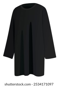 Preto vestido modesto. ilustração vetorial