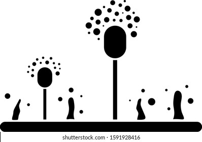 Black Mold icon isolated on white background.  Vector Illustration