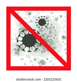 Black mold spots. Stop viruses. Toxic mildew spores. Bacteria, microbes.