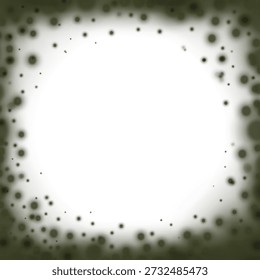 Black moldy texture. Fungus. Square frame. Vector.