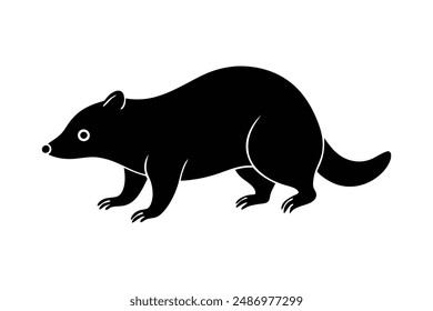 Black mole is walking vector line art illustration