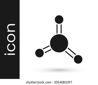Schwarzes Molecule Symbol einzeln auf weißem Hintergrund. Struktur der Moleküle in der Chemie, Lehrer der Wissenschaft innovative Lehrposter.  Vektorgrafik
