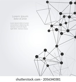 Moléculas negras de estilo moderno sobre fondo claro. Material de diseño. Concepto de biotecnología