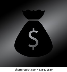 Black Money bag icon 