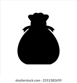 Black money bag silhouette vector illustration on white background