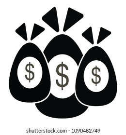 Black Money Bag.Vector