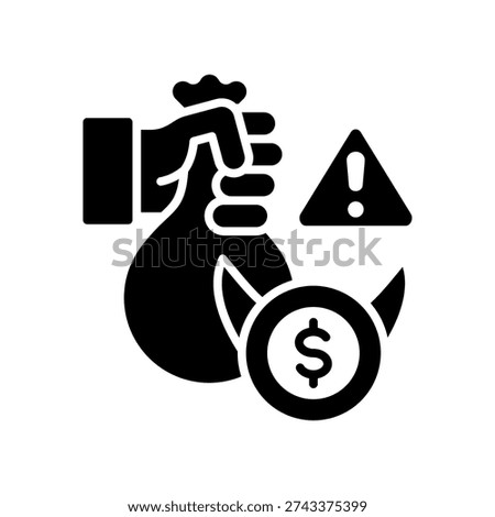 Black Money Icon Glyph Vector Illustration