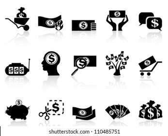 black money icons set
