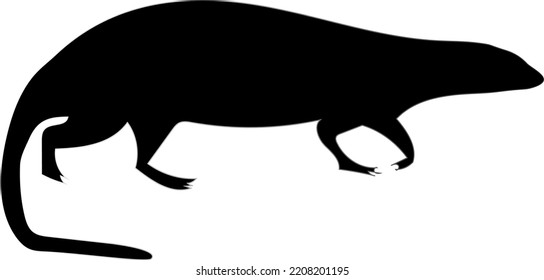 Black Mongoose Silhouette Vector Logo