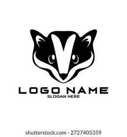 Black mongoose vector logo on white background.