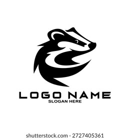 Logotipo negro del Vector de la mangosta en el fondo blanco.