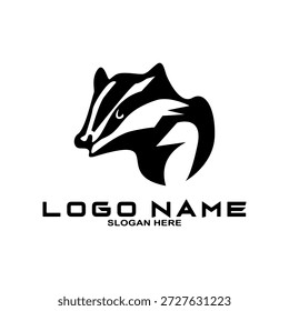 Black mongoose vector logo on white background.