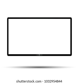 Black monitor with buttons - stock vector