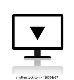 Black monitor with black triangle