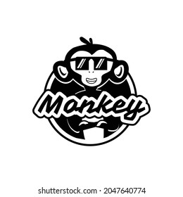 Black monkey design vector isolated on white background