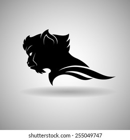 Black Monkey Head Vector Design dark outline - vector illustration