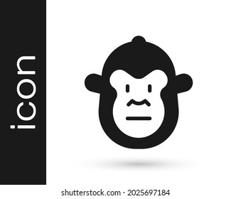 Black Monkey icon isolated on white background. Animal symbol.  Vector