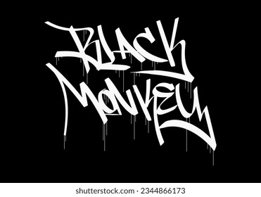 BLACK MONKEY word graffiti tag style