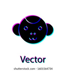 Black Monkey zodiac sign icon isolated on white background. Astrological horoscope collection.  Vector Illustration
