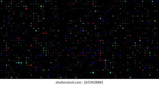 black Monochromatic Abstract Circle Pattern in Symmetric Alignment red, blue, cyan, green. poster, website