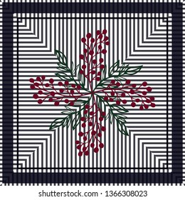 black monochrome background geometric pattern scarf