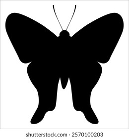 Black monochrome Butterfly Silhouette Vector illustration