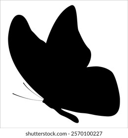 Black monochrome Butterfly Silhouette Vector illustration