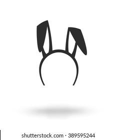 Black monochrome silhouette cute rabbit ears