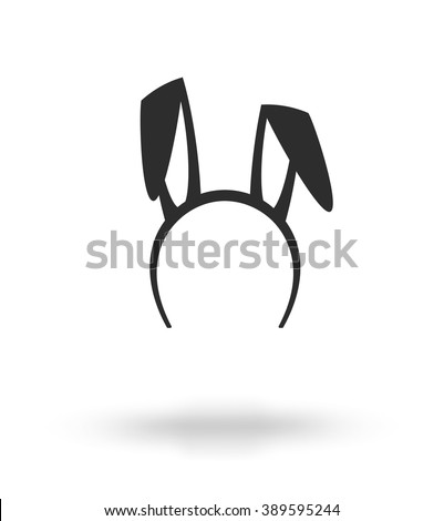 Download Black Monochrome Silhouette Cute Rabbit Ears Stock Vector ...