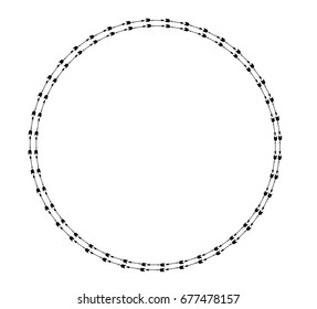 Black monogram circle swirl on white background
