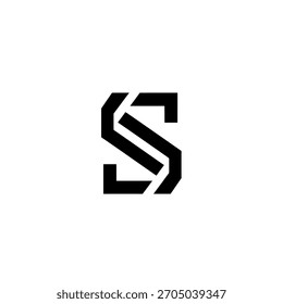 Letra monográfica preta s design do logotipo, moderno geométrico inicial s ícone