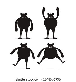 black monster character mascot editable poses