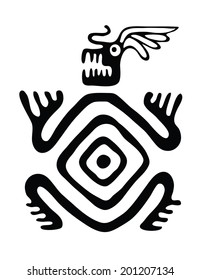 black monster in native style, vector illustration
