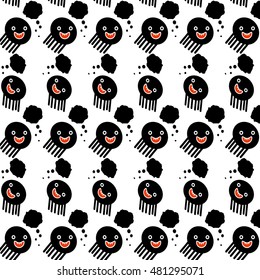 black monster pattern background vector eps.10